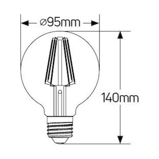 Λάμπα LED Γλόμπος Filament G95 5W E27 4000K 600lm - LFGNC275