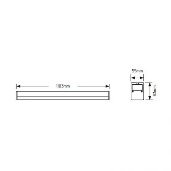 Φωτιστικό LED Line 30W 4000K 3900lm 1.2m γκρί - LLUT-1.2CD