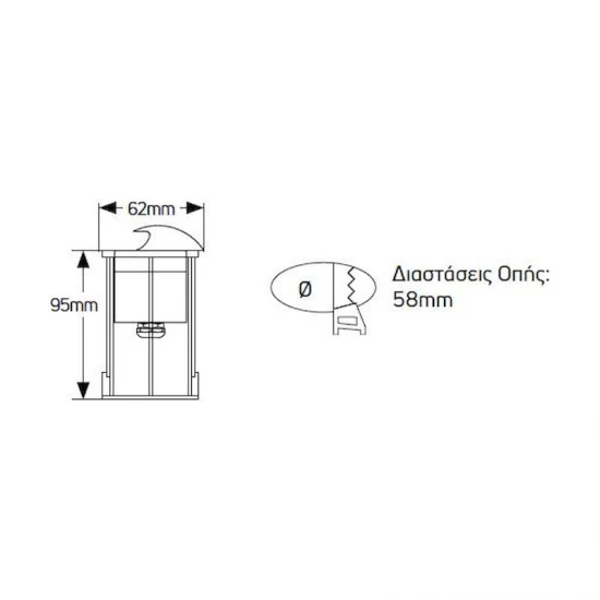 Φωτιστικό LED δαπέδου 1W 3000K 60lm IP68 Φ58mm - LULR62W11