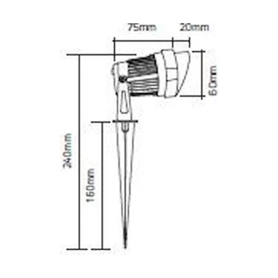 Φωτιστικό LED κήπου με καρφί 5W μπλέ IP65 - SPK60B