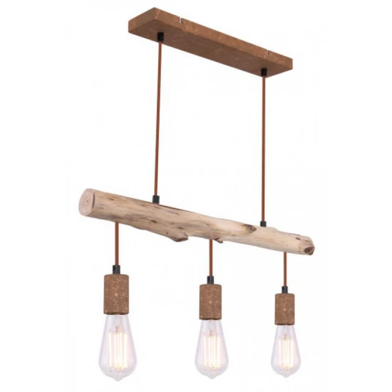 ΦΩΤΙΣΤΙΚΟ ΚΡΕΜΑΣΤΟ ΜΕ ΞΥΛΟ JAKOB 3XE27 GLOBO LIGHTING 15327-3Ν